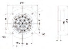 Plafonnier rond 12V/24V 480 Lumen avec câble Knott 413382.001