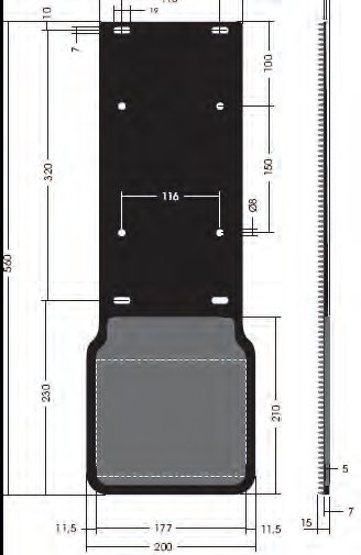 Bavette anti-projection 260 mm Knott 400086.243
