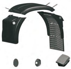 Garde-boue Hinterteil 690 mm avec AntiSpray 124 mm Knott 408306.004