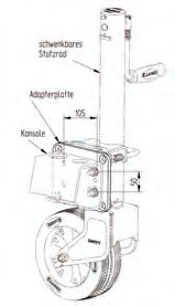 Plaque adaptateur pour roue jockey pivotante Knott 208517.001