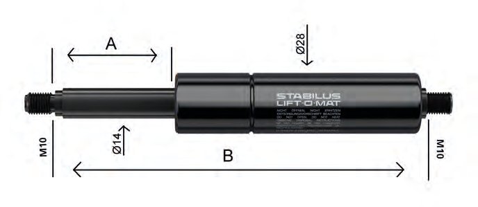 Vérin à gaz 100 mm, 1000 N Knott 402760.466