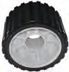 Sliprolle aus PVC — Farbe: grau; D: 121 mm; d: 21 mm; d1: 28 mm; L: 81 mm Knott 6S6029.002