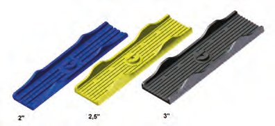 Kielauflage 2,5“x12“ aus PVC (Größen blau,) — Farbe: blau; A: 300 mm; B: 75 mm; C: 64 mm Knott 6X1065.012