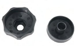 Sterngriffe aus Polyamid zweiteilig für vis D1, nach DIN933 für écrou D1, nach DIN934 — L: 25 mm; B: 19 mm; D1: M8 mm; D2: 40 mm Knott 412780.001