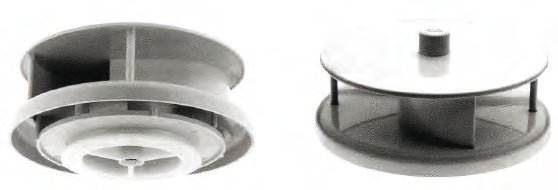 Dachentlüfter Kunststoff weiss Vom Fahrtwind getrieben (rotierend), Max. zulässige Anströmgeschwindigkeit: 170 km/h — A: 242,5 mm; B: 123,85 mm; C: 97 mm; D: 124,4 mm; E: 5,2 mm; F: 4 mm Knott 412769.001