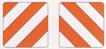 Warntafel DIN6171, rot/weiß, 1-seitig beklebt, droit — Maße: 423×282 mm Knott 410059.001