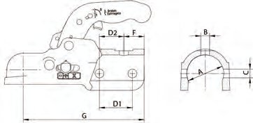 Tête d&rsquo;attelage AV30-A/B (absperrbar) 3000 kg Knott 207437.001