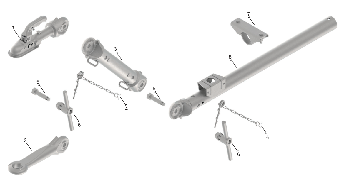 Vue éclatée Commande de freinage Knott KHV7,5