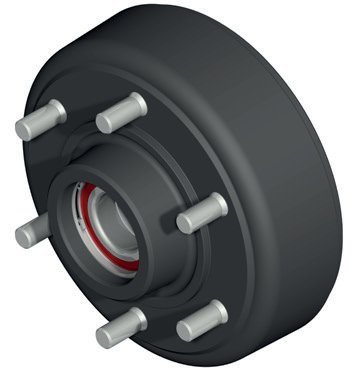 Moyeu-tambour complet 6×205/M18 Hauteur : 134mm Knott 412377P002