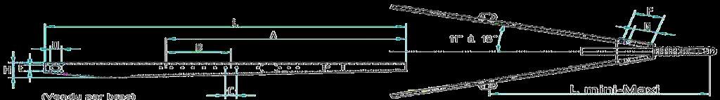 Levier de frein à main — Pour commandes de freinage 2.8 VB Mecanorem 35158