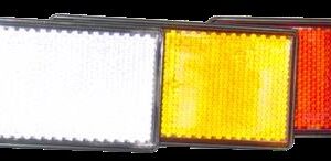 Catadioptre rectangulaire blanc 103 × 51 mm, fixation adhésif Radex 101