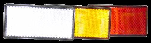 Catadioptre rectangulaire blanc 103 × 51 mm, fixation adhésif Radex 101