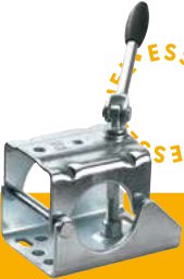 Colliers à boulonner ø 34 — Ø 60 mm. Perçage : 105 mm. Poignée pivotante Rulquin 1FK0711