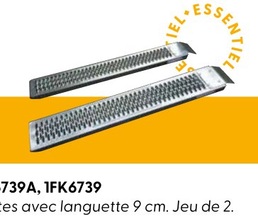 Rampes de chargement 1 m à 2 m — Droites avec rebords. Jeu de Rulquin 1FK6658A
