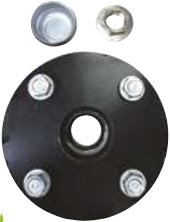 Moyeux complets non freinés : 450 / 500 / 600 / 750 kg — Vis de roue sphérique : M14 x 1,5 – FFK0652AB, Rulquin 1FN05666