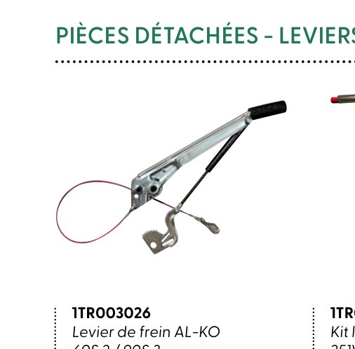 Leviers & kits frein à main — Levier de frein AL-KO 251S Rulquin 1TR003027