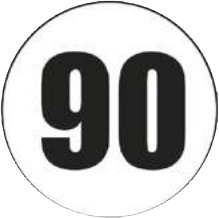 Signalisation — Disque adhésif 90 km/h Rulquin 1TR001715