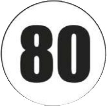 Signalisation — Disque adhésif 80 km/h Rulquin 1TR001716