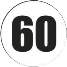 Signalisation — Disque adhésif 60 km/h Rulquin 1TR001717