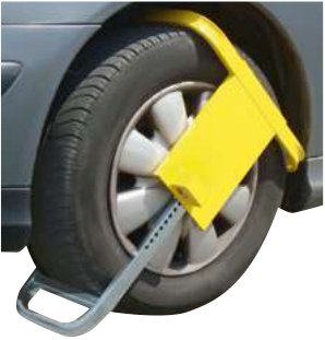 Antivols de roue — Sabot de roue. Pour roue : 530 à 660 mm. Double protection. Largeur max. : 225 mm Rulquin 1TR002049