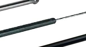 Vérins — Vérin à gaz Ø8 mm. L. hors filetage : 485 mm. Tige : Ø 8 mm x 230 mm. Tube : Ø 20 mm. Force : 600 N Rulquin 1TR002622