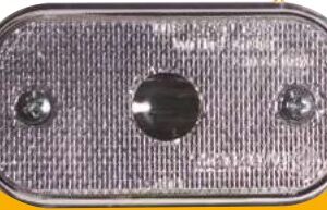 Feux de position blanc ampoules AJ.BA — Dimensions : 90 x 50 x 25 mm. Entraxe : 60 mm. Ampoule : 1TR003846 fournie Rulquin 1TR002656