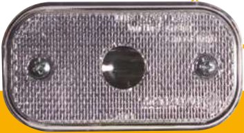 Feux de position blanc ampoules AJ.BA — Dimensions : 90 x 50 x 25 mm. Entraxe : 60 mm. Ampoule : 1TR003846 fournie Rulquin 1TR002656