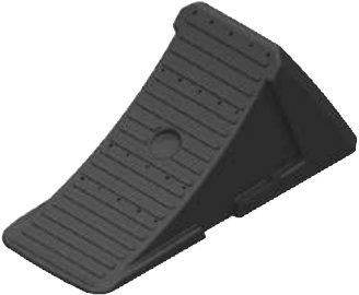 Cales de roue — Cale de roue seule plastique. Charge : 800 kg. L .232 x H. 100 x l. 90 mm Rulquin 1TR002818