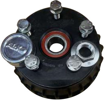 Moyeux freinés / tambours de frein — Vis de roue M12 x 1,5. Écrou de fusée : M24 x 1,5 – 1TR003368. Cache Moyeu : Ø 55 mm – 1TR003236 Rulquin 1TR002896