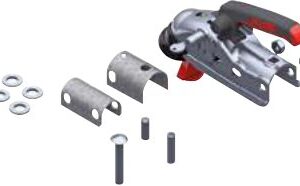 Têtes d’attelage pour remorques freinées — Tête d’attelage AK161 + entretoises 35/45 mm + serrure à pression antivol Rulquin 1TR002956