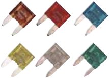 Fusibles — Lot de 6 fusibles minibroche panachés 7,5 , 10 , 15 , 20 , 25 et 30 ampères Rulquin 1TR003519
