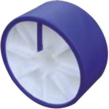 Diabolo et galet bleu — Galet plastique. 120 x 60 mm. Alésage : Ø 21 mm Rulquin 1TR003810