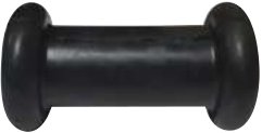 Diabolo et galet rouge & noir — Diabolo 130 x Ø 70 – 40 mm. Poids : 0,420 kg. Alésage : Ø 22 mm Rulquin 1TR003886