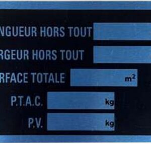 Divers — Plaque alu à frapper et à riveter. Dimensions : 100 x 70 mm Rulquin 1TR003950