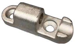 Charnières et gonds — Charnière femelle. 90 x 27 x 25 mm . Entraxe : 50 mm – Ø 9 mm Rulquin 1TR004131