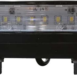 Éclairage de plaque LED — 6 LED 12/24V. Dimensions : 96 Entraxe : 72 mm avec câble + connecteurs Rulquin FFK6892