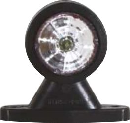 Feux de gabarit bicolores LED — Rouge/Blanc 12/24V. Hauteur Embase : 100 x 40. Entraxe : 76 mm. Avec câble : 0,5 m RESMA + connecteurs Rulquin FFK7777