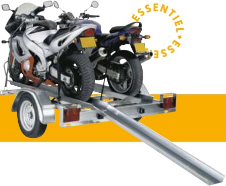 Supports spécifiques — Rampe de montée porte-moto Largeur utile : 175 mm. Hauteur des bords : 50 mm. Charge max. : 150 kg (en point Livrée avec visserie de bloc Rulquin FFL5053069