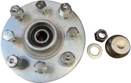 Moyeux complets non freinés : 450 / 500 / 600 / 750 kg — Vis de roue sphérique : M10 x 1,25 – FFK0650B, Rulquin FFLT800281