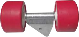 Diabolo et galet rouge & noir — Ensembles galets Ø 120 mm. Tube 40 x 40 mm. 255 x 120 x 140 mm. Poids : 1,400 kg Rulquin FFM09386
