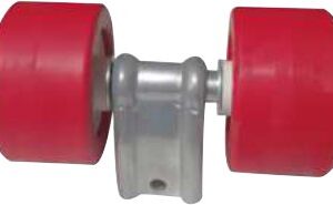Diabolo et galet rouge & noir — Ensembles galets Ø 100 mm. Tube 30 x 30 mm. 215 x 100 mm. Poids : 1,050 kg Rulquin FFM09887