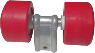 Diabolo et galet rouge & noir — Ensembles galets Ø 100 mm. Tube 30 x 30 mm. 215 x 100 mm. Poids : 1,050 kg Rulquin FFM09887