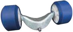 Diabolo et galet bleu — Banane 2 galets métal Rulquin FFNS37001