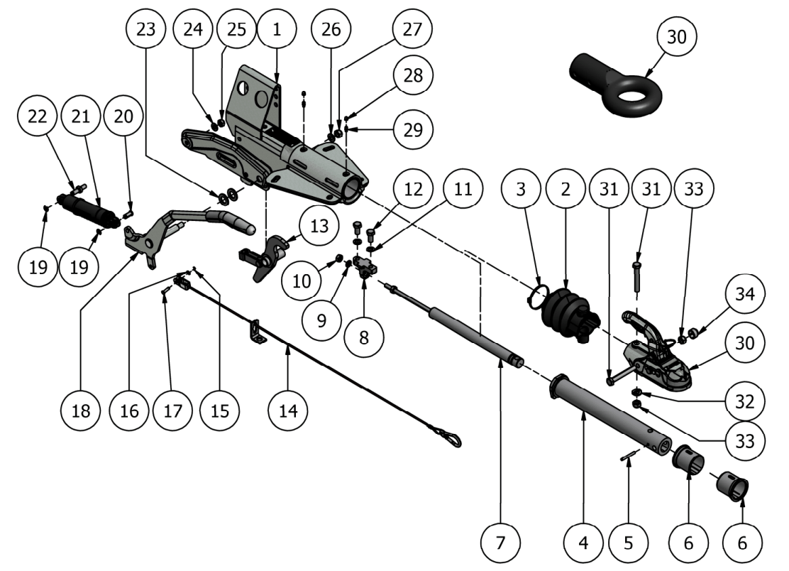 Vue éclatée Commandes de freins – pieces detachees — Commandes de freins KF - Knott