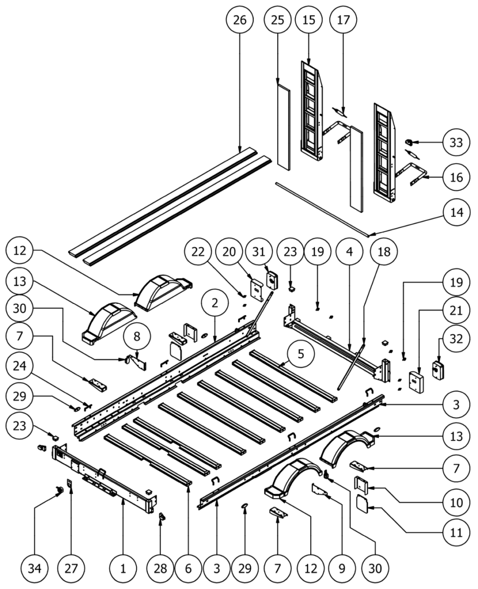 Vue éclatée Porte-engins PEGD 25 — Pegd 25