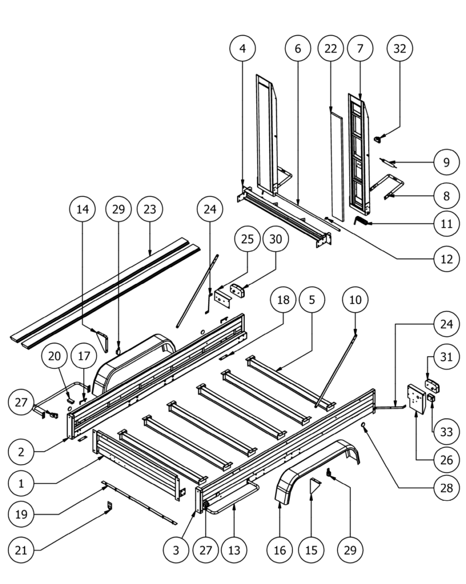Vue éclatée Porte-engins PE20 — PE 20