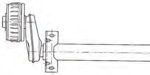 Demi-essieux AL-KO — PTAC 1000 kg, perçage 4×100, roulements cartouche, corps 80 mm 6 pans, EAB 1700 mm, angle 25°, A 65 mm, L bras 158 mm, déport 225 mm 7517A