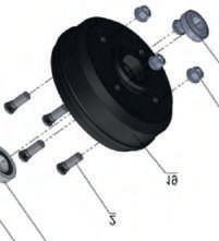Axe de roue et demi-cônes pour essieux freinés RA2 — Pour PTAC 1300, perçage 4×130 RTN-Goett 0488