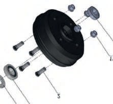 Axe de roue et demi-cônes pour essieux freinés RA3 — Pour PTAC 1500, perçage 4×130 RTN-Goett 7488