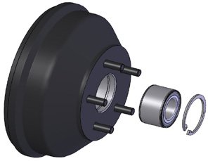 Tambour de frein W 234 RS 10&Prime; 230×40 avec roulement compact standard, 5xØ112 WAP 8101226